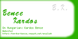 bence kardos business card